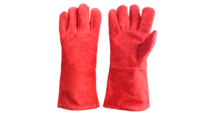 Guante Soldador Rojo con Hilo Kevlar